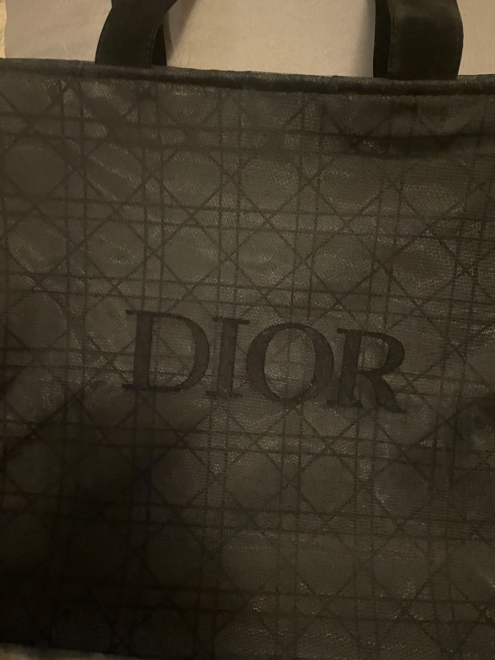 Dior Black Monogram Mesh Tote - Picture 16 of 17